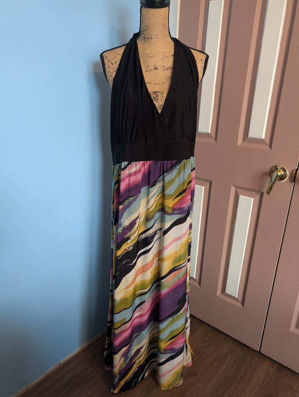 Caren Sport Black and Multicolor Maxi Dress